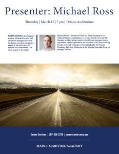 Presenter Mike Ross @ Delano Auditorium, Leavitt Hall