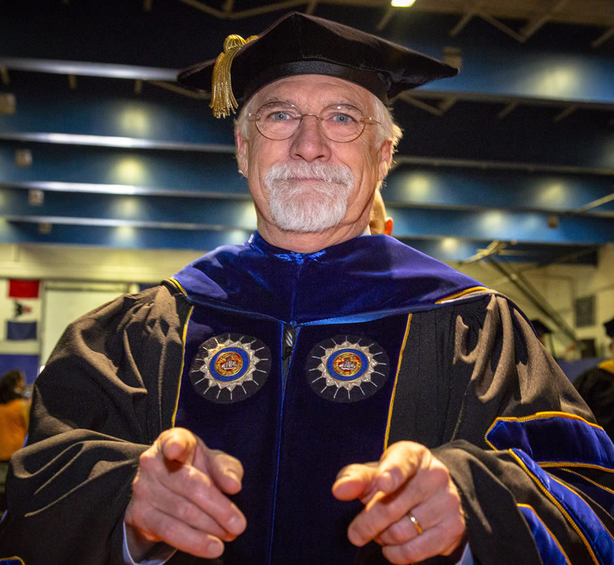 Bill Brennan at Commencement Ceremony