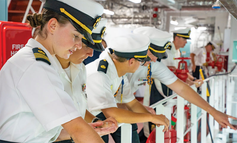 students on ship