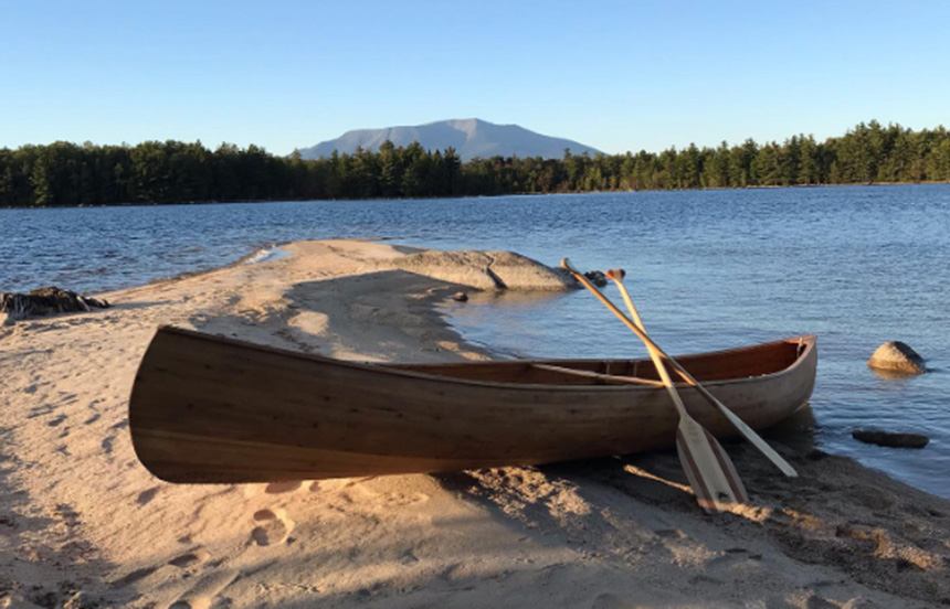 Canoe on Maine lake