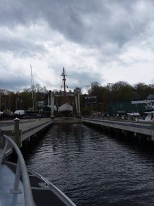 Haul out at Front Street Shipyard for brief yard period, May 2018