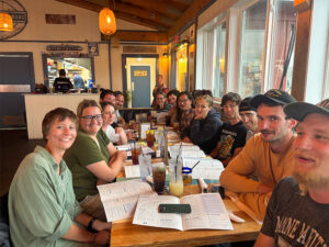 Crew at dinner