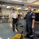 Cleaning the ship