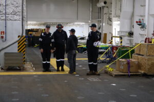 Cadets on the RORO deck