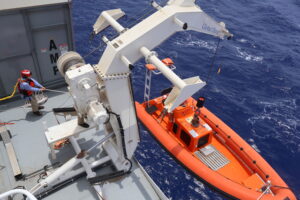 Rescue boat simulated drop