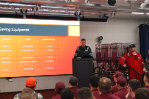 Cadet conducting training for Texas Cadets and crew
