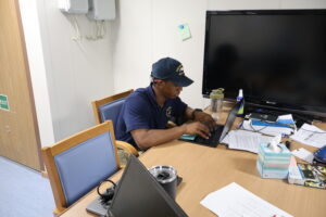 Cadet doing office work