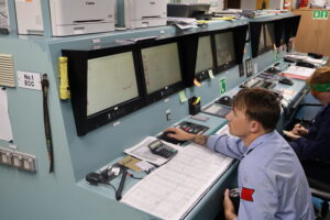 Cadet working in the Engine Control Room.