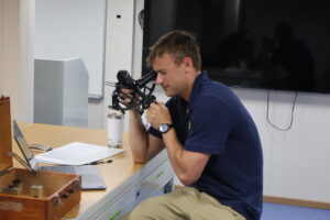 Cadet testing his Sextant