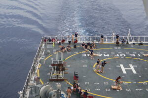 Cadets on the Helo deck.
