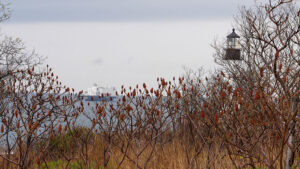 Ship leaving Portland Harbor