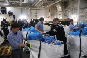 Cadets loading bags