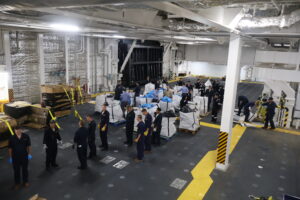 Cadets in assembly line