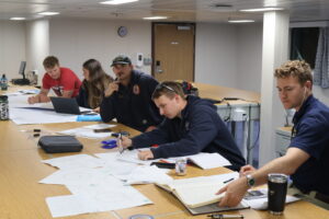 Cadets working on Paper Charts