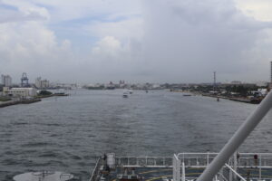 Driving out looking aft
