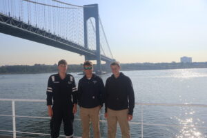 Cadets with bridge in background