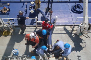 Cadets attaching hoses