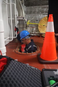 Cadet entering space