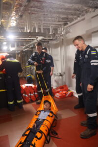 Cadet in stretcher