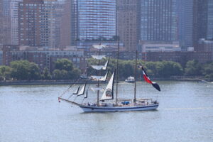 Tall Ship Sailing Past