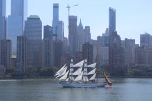Tall ship Sailing Past