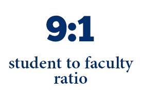 9 to 1 student to faculty ratio