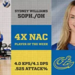 Williams Three-peats as NAC Women's Volleyball Player of the Week