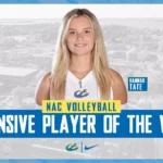 Tate named NAC volleyball defensive player of the week